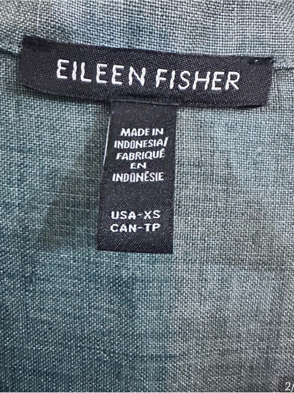 Eileen Fisher Washed Organic Linen Delave in Nile - Picture 4 of 7